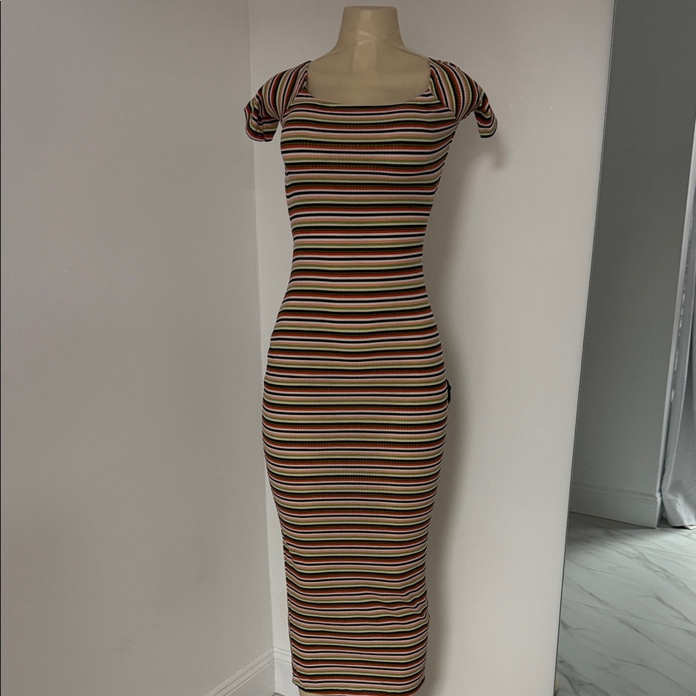 Striped Multicolor Bodycon Dress